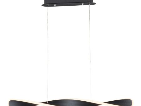 Pirouette 40 in. LED Pendant Light Black finish For Cheap