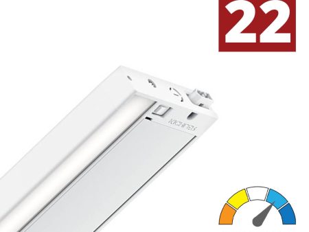 6U 22in.  LED Under Cabinet Light, 2700K|3000K, 735 Lumens, 120V, White Online