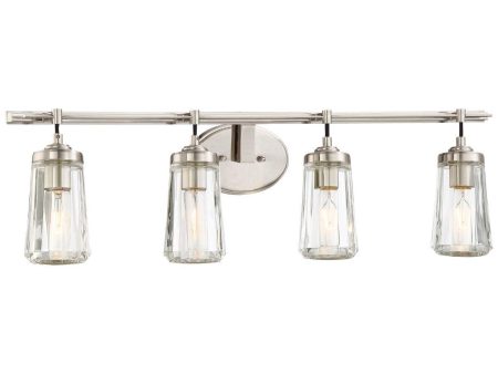 Poleis 32 in. 4 Lights Vanity Light Brushed Nickel finish Discount