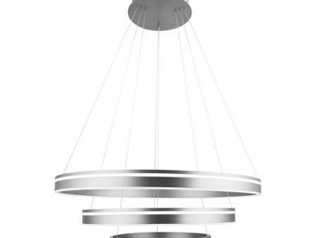 Voyager 32 in. 3 Lights LED Pendant Light Nickel Finish Supply