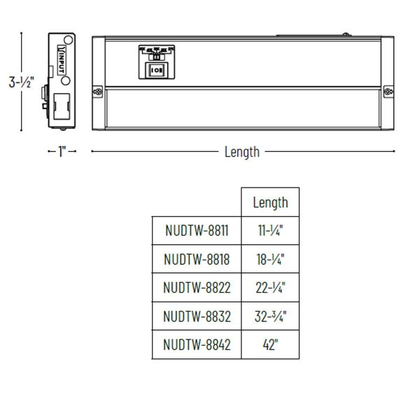 LEDUR 42in. Edge-Lit Under Cabinet LED Light, 275|475 Lm, Selectable 2700K to 5000K, 120V on Sale