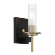 Baldwin Park 12 In. Bath Sconce Black & brass Finish Hot on Sale