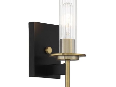 Baldwin Park 12 In. Bath Sconce Black & brass Finish Hot on Sale