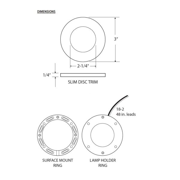 12VDC Surface Recess Mount LED Slim Puck, 2700K, 165 Lumens, Bronze Sale