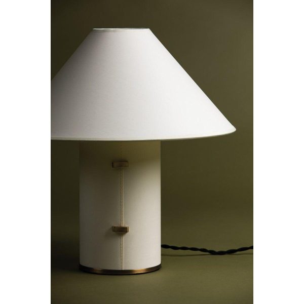 Bond 15 inches Table Lamp Parchment Wrapped Body with Patina Brass Accents on Sale