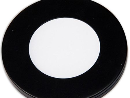 12VDC Surface Recess Mount LED Slim Puck, 2700K, 165 Lumens, Black For Sale