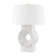 Milner Table Lamp Whitewash Ceramic with Aged Brass Accents Fashion