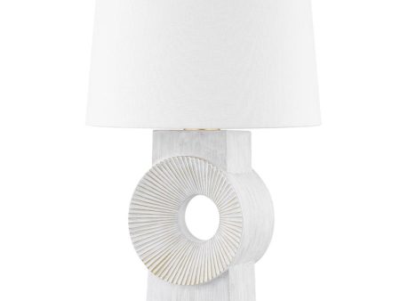 Milner Table Lamp Whitewash Ceramic with Aged Brass Accents Fashion