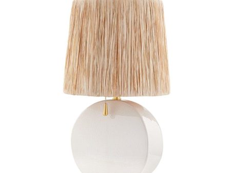 Aneesa Table Lamp Ceramic Ivory Crackle with Aged Brass Accents Hot on Sale