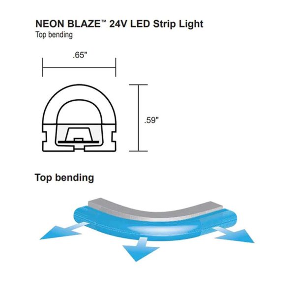 65ft Neon Blaze Flexible LED Lighting, 3500K, 24V, Top Bending Fashion