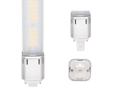 2 pin PL LED Bulb, 7W, 880lm, 3500K, Horizontal, 13W CFL Equal, G23 Base, Direct or Bypass For Sale