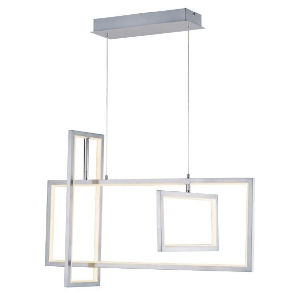 Link 32 in. 3 Lights LED Pendant Light Nickel finish Fashion