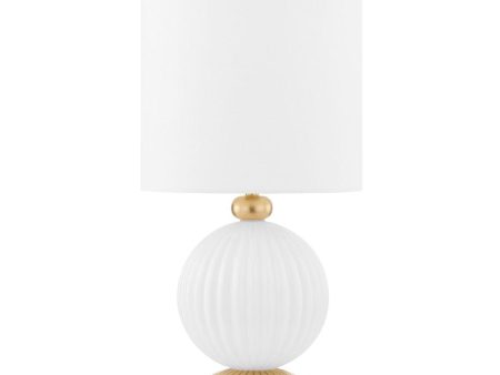 Vera Table Lamp Opal Glass Base with Aged Brass Accents Online Sale