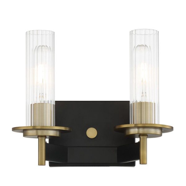 Baldwin Park 11 In. 2 Lights Vanity Light Black & brass Finish Online