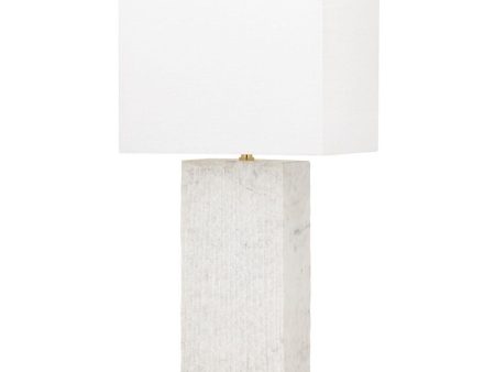 Seismic Table Lamp Banswara Marble with Patina Brass Accents Hot on Sale