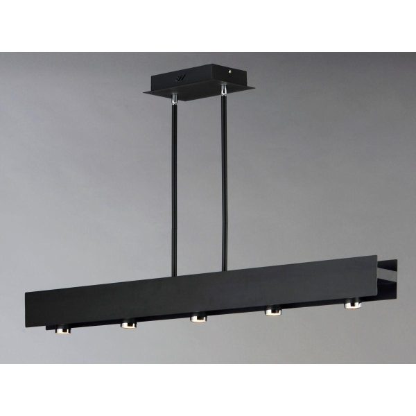 Beam 44 in. 5 Lights LED Pendant Light Black finish Discount