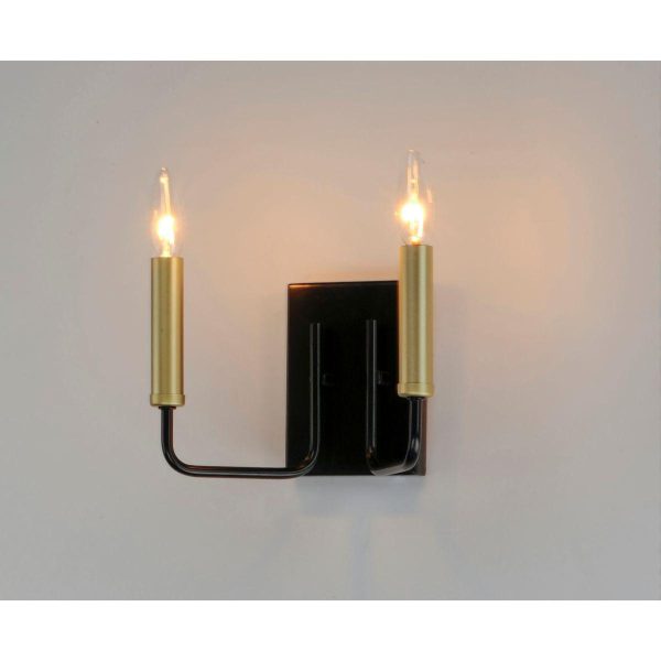 Sullivan 9 in. 2 Lights Vanity Light Black & Gold Finish Cheap