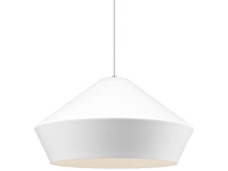 Brummel Grande 20 in. Pendant Light Nickel White Finish Online Sale