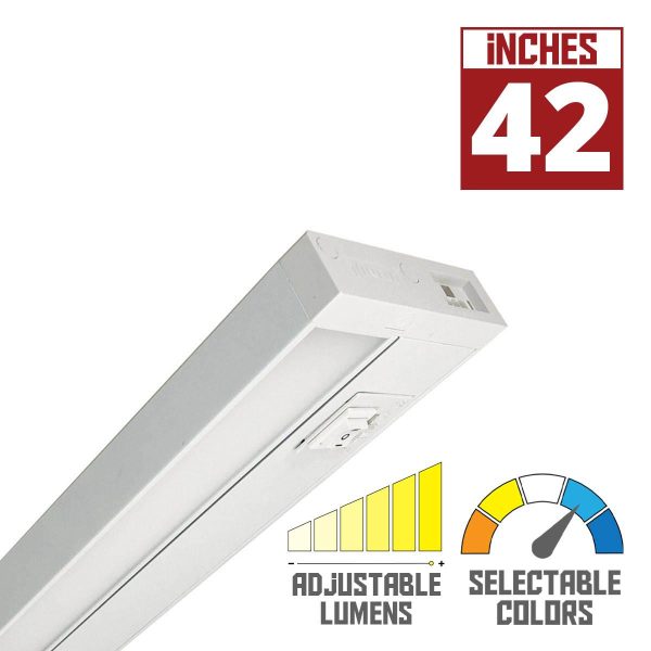 LEDUR 42in. Edge-Lit Under Cabinet LED Light, 275|475 Lm, Selectable 2700K to 5000K, 120V on Sale