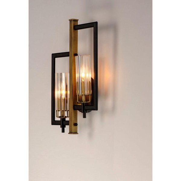 Flambeau 13 in. 2 Lights Vanity Light Black Finish Fashion