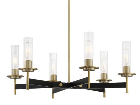 Baldwin Park 27 In. 6 Lights Chandelier Black & brass Finish Online