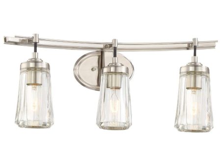 Poleis 24 in. 3 Lights Vanity Light Brushed Nickel finish For Cheap