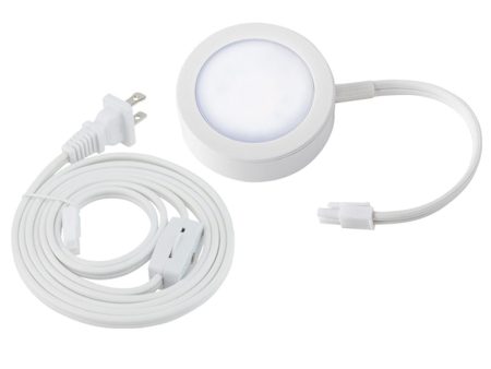 3  LED Puck Light with Power Cord, 27K|30K|35K, 120V, White For Discount