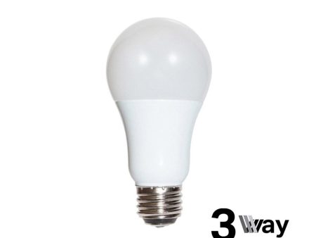 3-Way A19 LED Bulb, 3W|9W|12W, 1200 Lumens, 4000K, E26 Medium Base, Frosted Finish on Sale