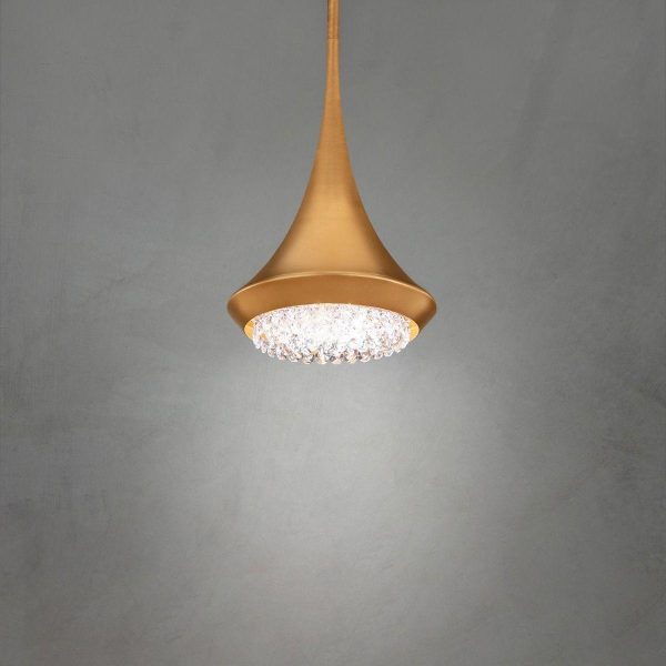 Verita 8 in. LED Pendant Light Selectable CCT Gold Finish on Sale