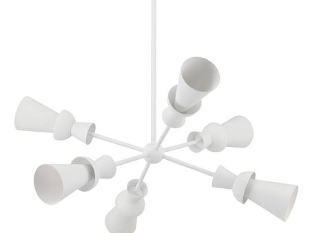 FLORENCE 6 lights Chandelier White finish Fashion