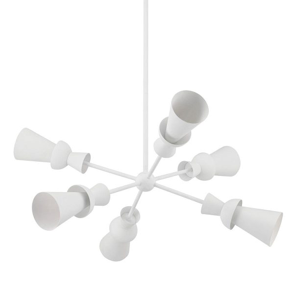 FLORENCE 6 lights Chandelier White finish Fashion