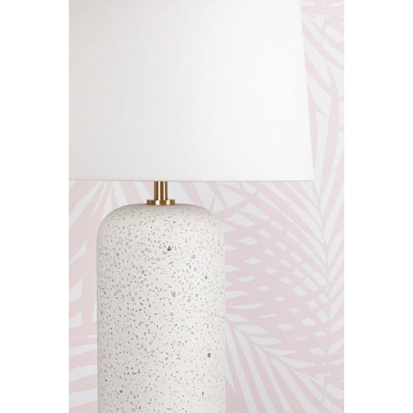 Margaret Table Lamp Blue Grey Terrazo with Aged Brass Accents For Discount