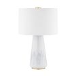 Saugerties Table Lamp Gloss White Ash Ceramic with Aged Brass Accents Cheap