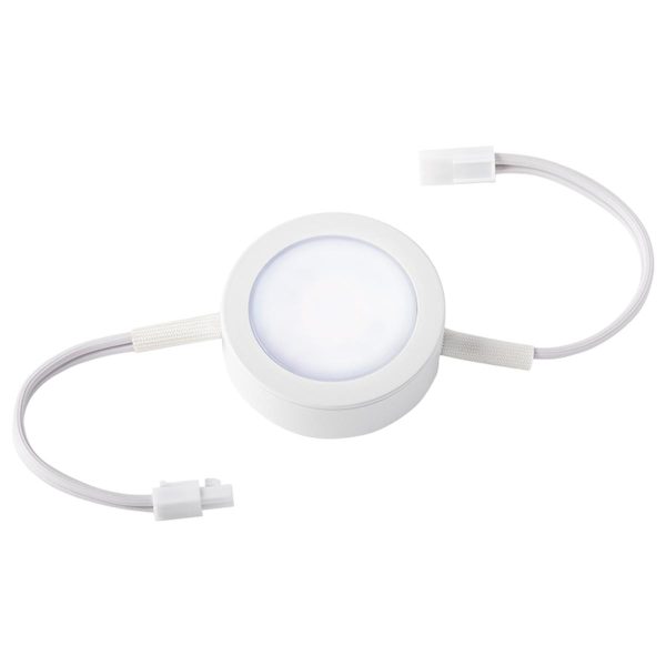 3  LED Puck Light with Double Wire, 27K|30K|35K, 120V, White Fashion