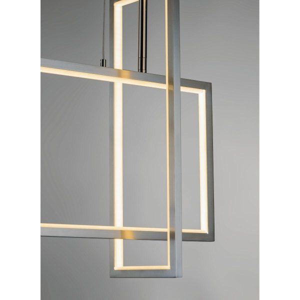 Link 32 in. 3 Lights LED Pendant Light Nickel finish Fashion