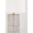 Borneo Table Lamp Aged Brass with White Stripes Combo Finish Online Hot Sale