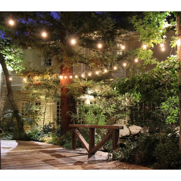 Commercial Grade LED String light, 48 Feet, 24 sockets, Suspended, E26 Medium Base Online