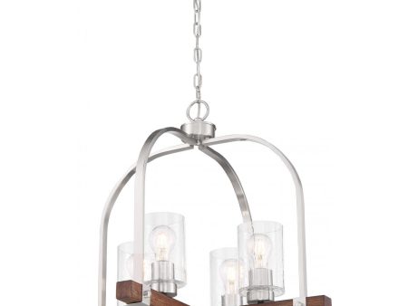 Arabel 24 in. 4 Lights Pendant Light Nickel Finish Supply