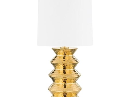 Zoe 25 inches Table Lamp Aged Brass Ceramic Gold Finish Cheap