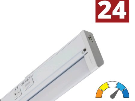 24 Inch Under Cabinet LED Light with Titling Lens, 1200 Lumens, Selectable CCT, 120V For Discount