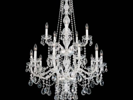 Arlington 15 Lights Polished Silver Chandelier with Clear Heritage Crystals Online now