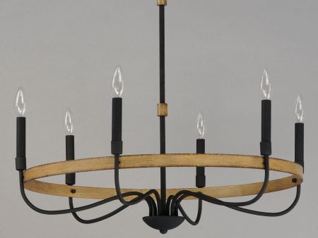 Franklin 29 in. 6 Lights Chandelier Black Finish Discount