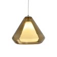 Armitage 10 in. LED Pendant Light 120V 3000K Satin Nickel finish with Brown & White shade Cheap