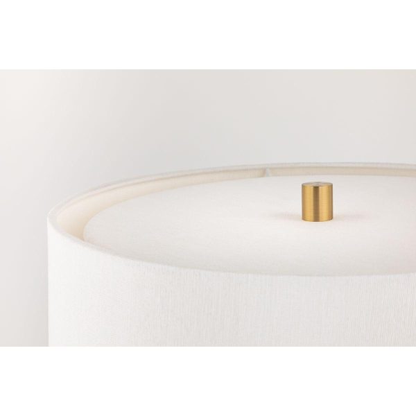 Borneo Table Lamp Aged Brass with Soft Off White Finish Online now