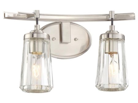 Poleis 16 in. 2 Lights Vanity Light Brushed Nickel finish on Sale