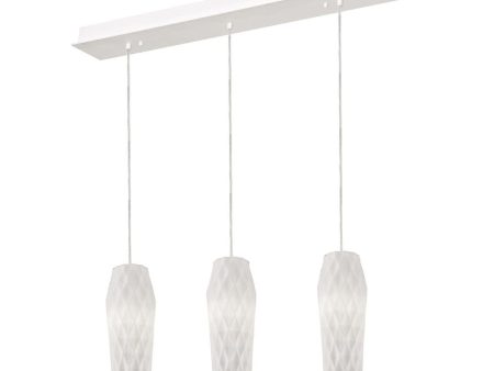 Candace 36 in. 3 Lights Pendant Light Satin Nickel Finish Opal Shade Discount