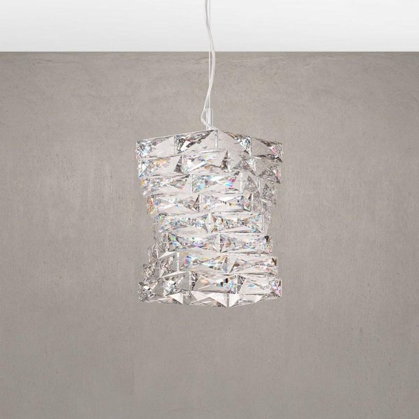 Glissando LED 9 inch Stainless Steel Pendant Light with Crystals from Swarovski Supply