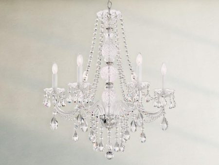 Arlington 6 Lights Polished Silver Chandelier with Clear Heritage Crystals Fashion