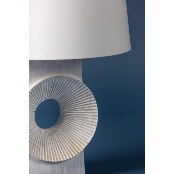 Milner Table Lamp Whitewash Ceramic with Aged Brass Accents Fashion