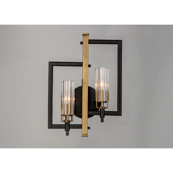 Flambeau 13 in. 2 Lights Vanity Light Black Finish Fashion